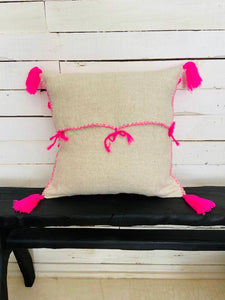 Pink Pom Pom Pillow