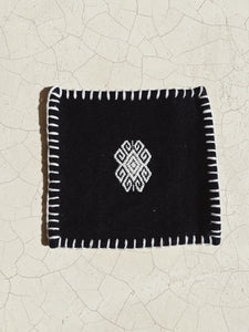 Hand embroidered coaster set, BLACK Made in Mexico