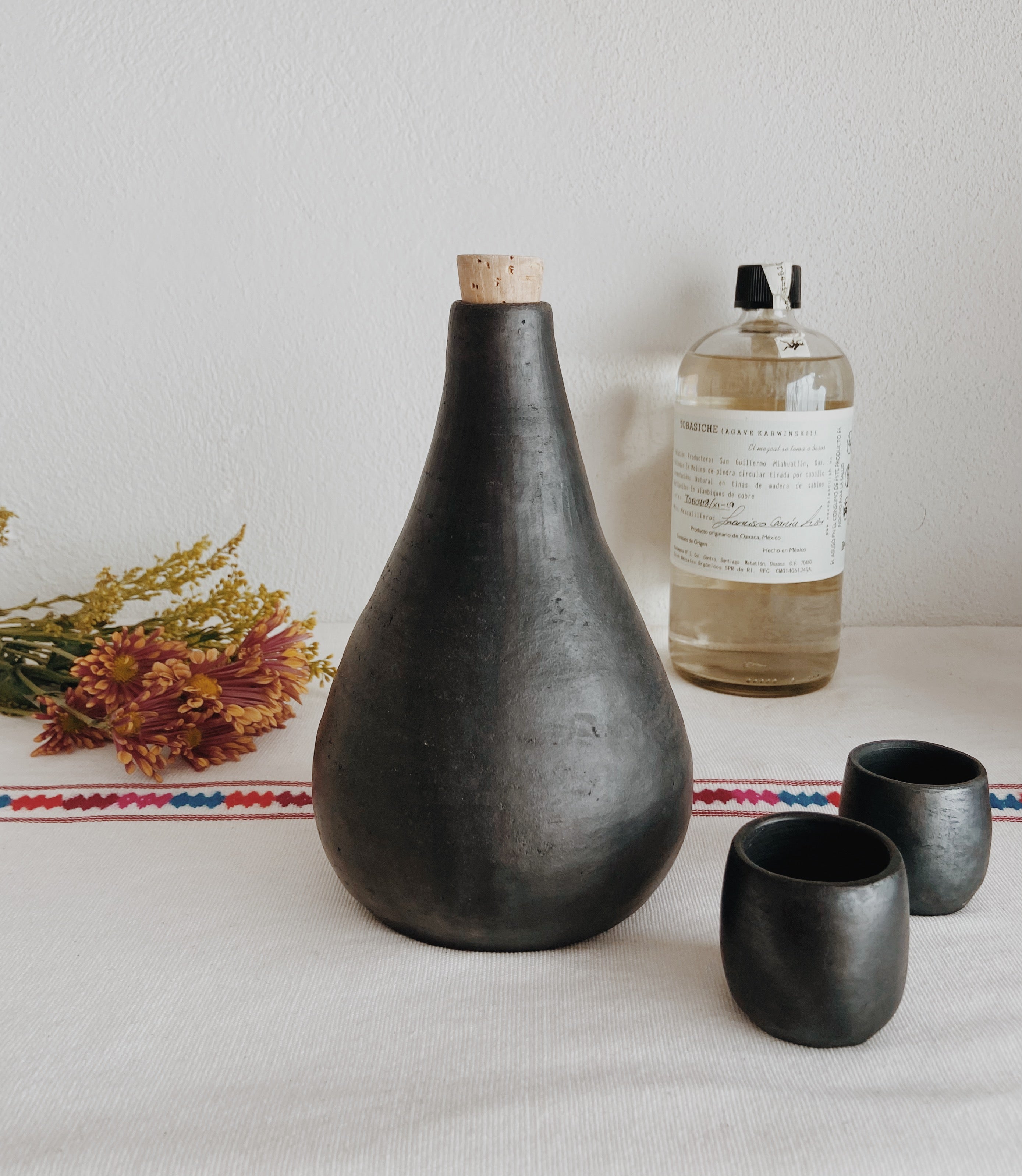 Black Clay Mezcal Vessel, Made in Mexico