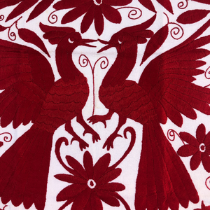Large Otomi pillow cover -RED