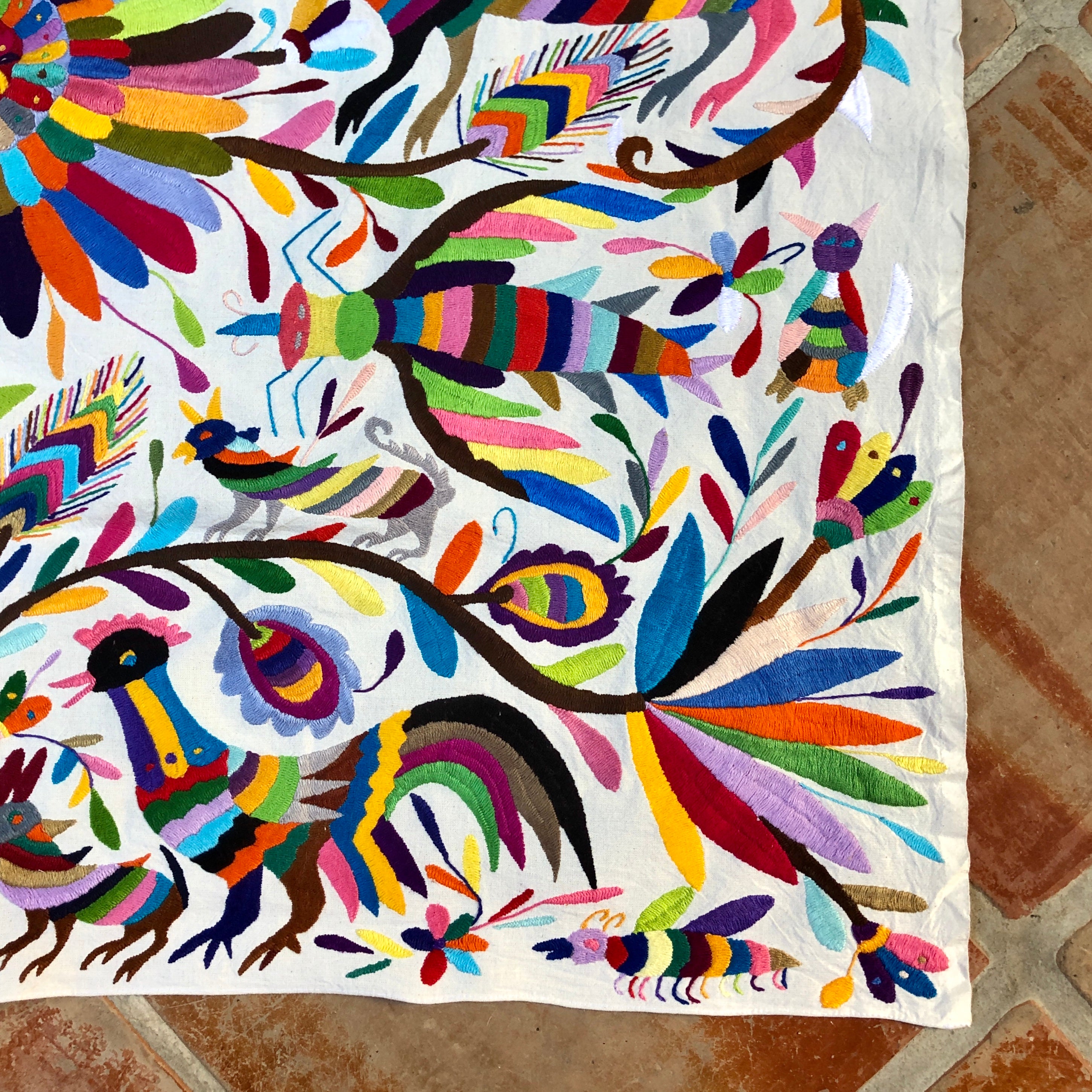 Special Multi Color Otomi embroidered tapestry / wall hanging - One of a kind