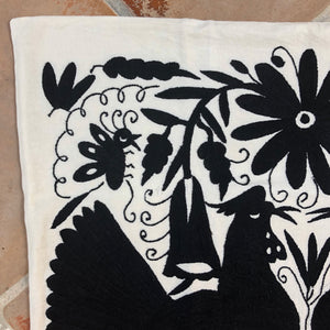 Large Otomi pillow cover -BLACK