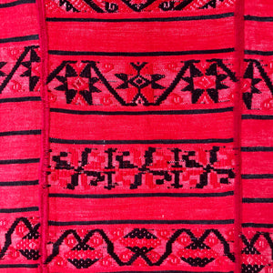 Red Naturally dyed hand made Mexican Huipil