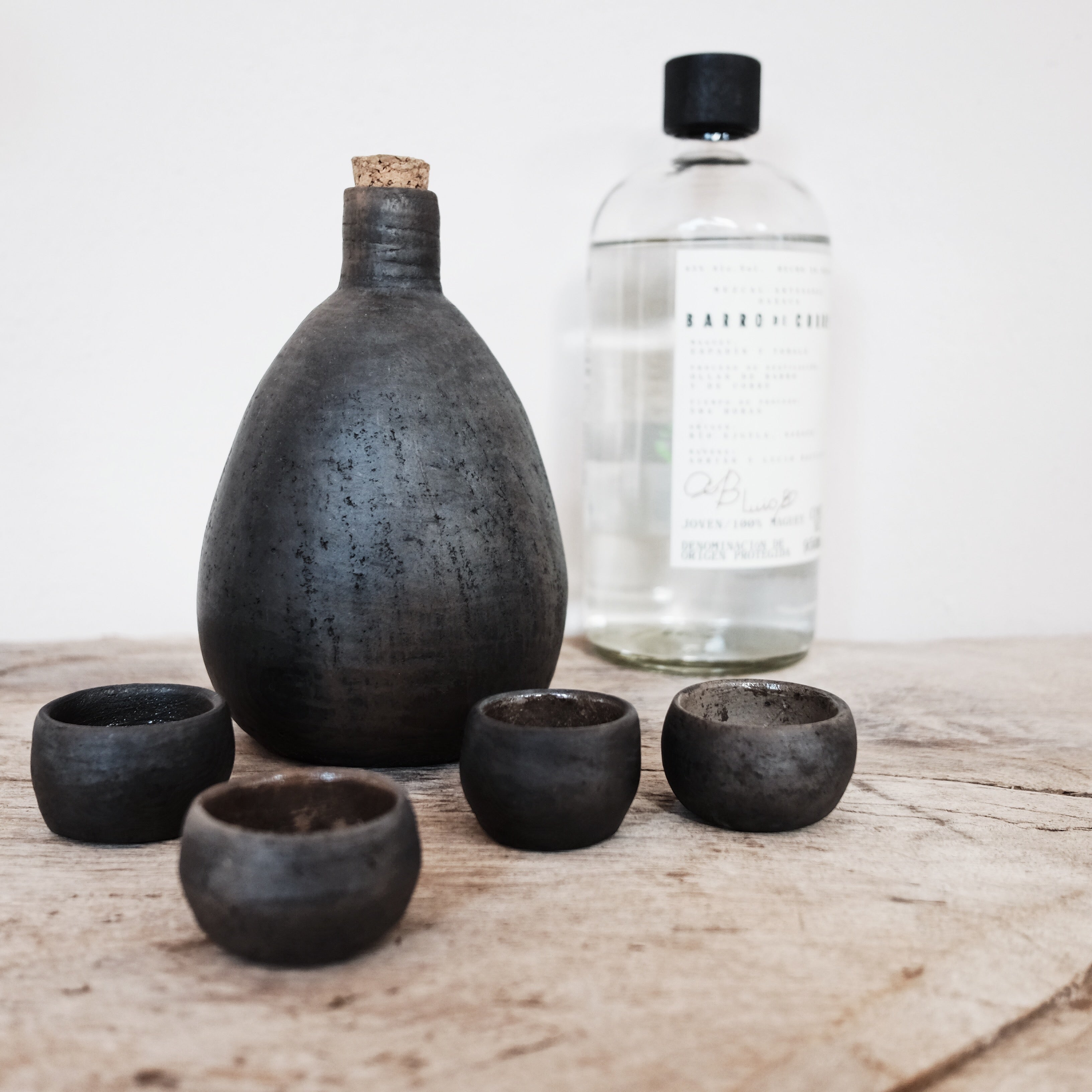 Black Clay Mezcal Vessel, Made in Mexico